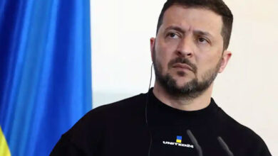 Ukraine's president Volodymyr Zelenskiy has touched down in Japan where he will hold talks with world leaders at a G7 summit. Photograph: Lisi Niesner/Reuters