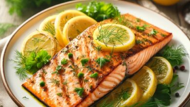 Grilled lemon herb salmon recipe
