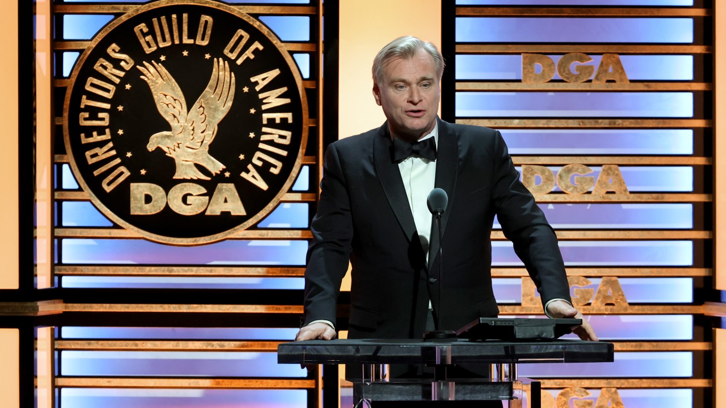 Christopher Nolan Kicks Off DGA Awards With His First Presidential Speech, Acknowledging “Our Members Are Having Very Hard Times”