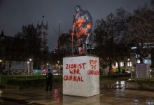 Iconic Churchill Statue Vandalized: ‘ZIONIST WAR CRIMINAL’…