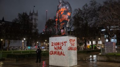 Iconic Churchill Statue Vandalized: ‘ZIONIST WAR CRIMINAL’…