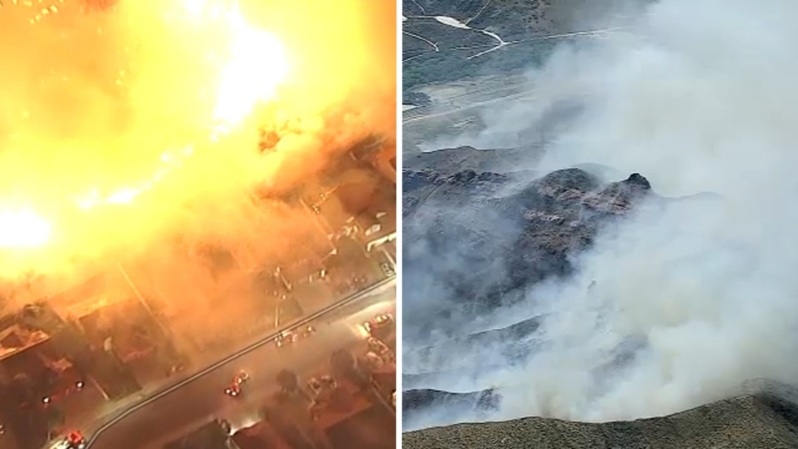 Brush fires burning in Moreno Valley and Acton area
