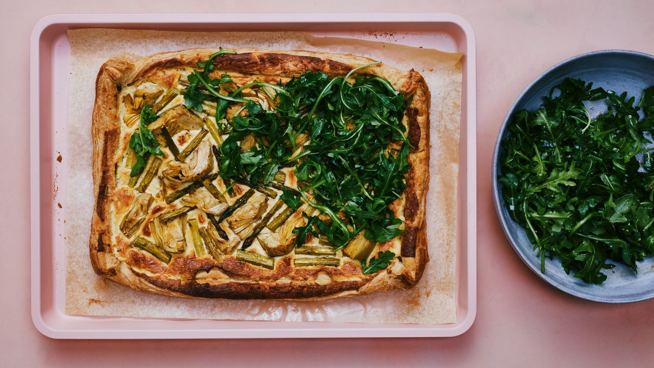 Asparagus and Marinated Artichoke Galette