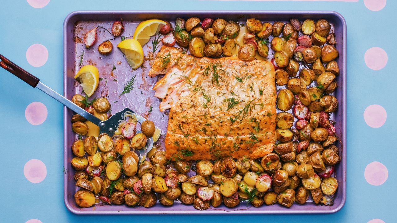 Maple-Mustard Sheet-Pan Salmon