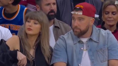 Travis Kelce, Taylor Swift take in Knicks-Cavaliers Game 3 courtside in Cleveland