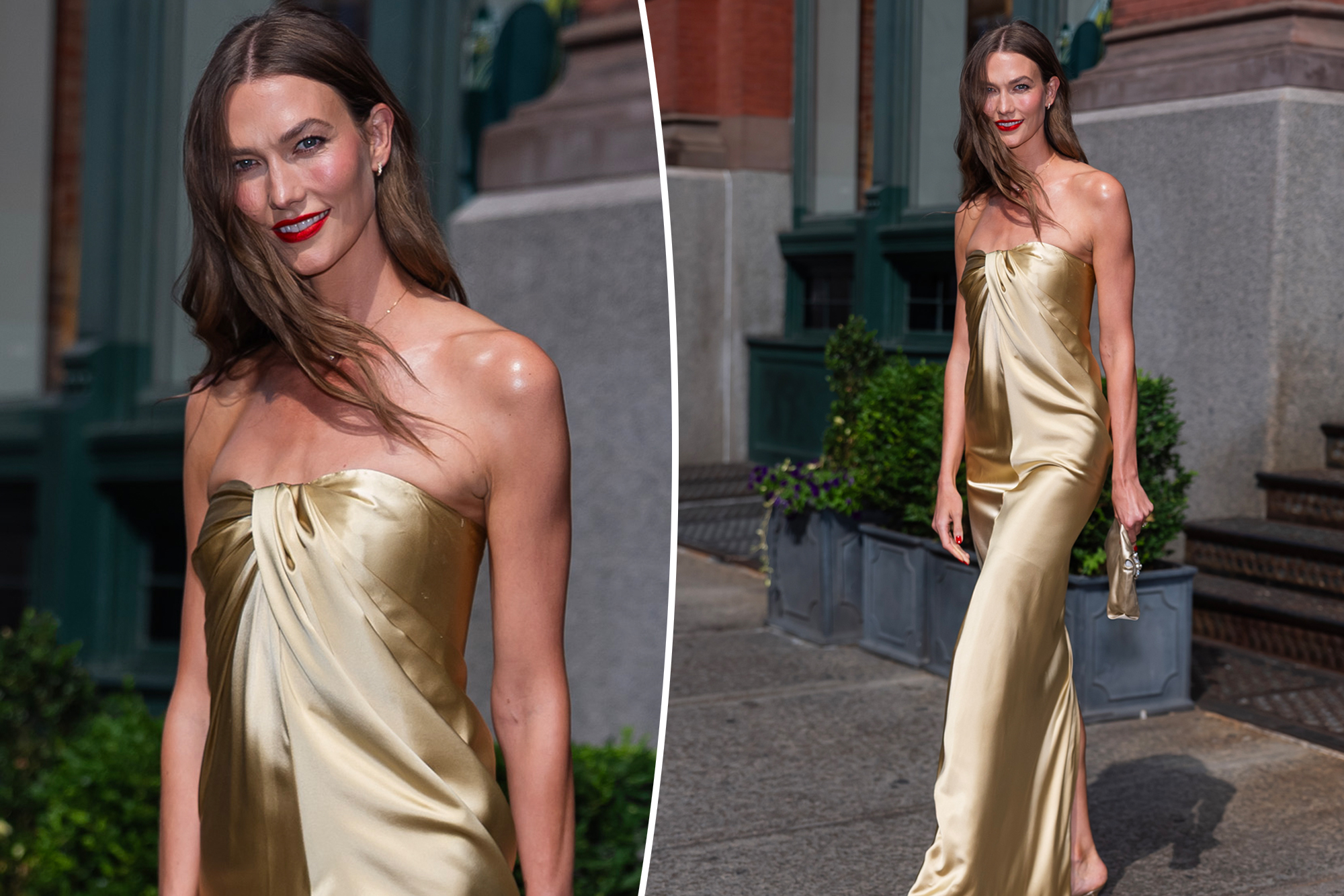 Karlie Kloss glows in head-to-toe gold for Taylor Swift and Travis Kelce’s wedding