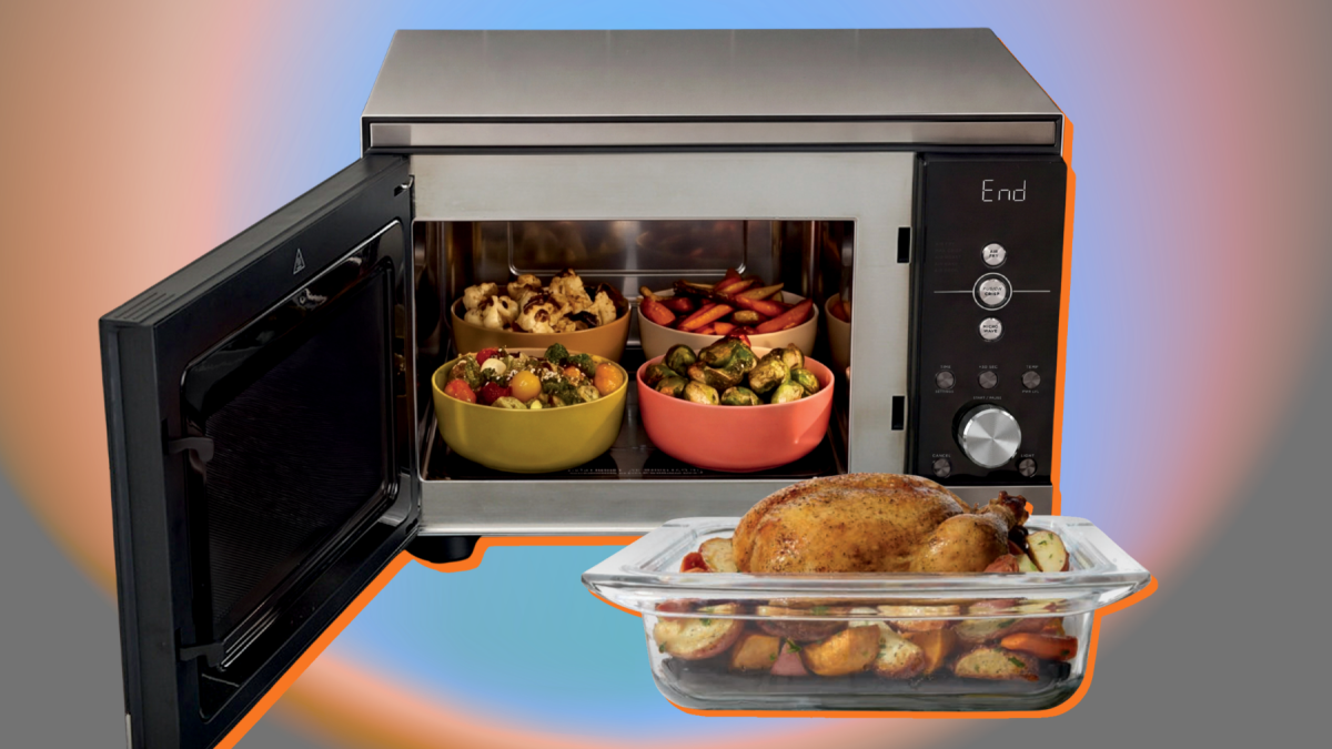 The Ninja Crispi Microwave automatically air fries reheated food. Your leftover game is about to change.