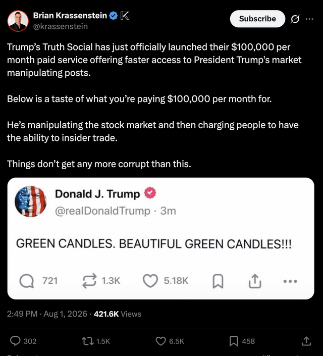 Trump’s $100,000/month “Truth” service goes live…