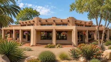 Associated Designs | Santa Fe Home Plan Blends Pueblo Style with Modern Open Living