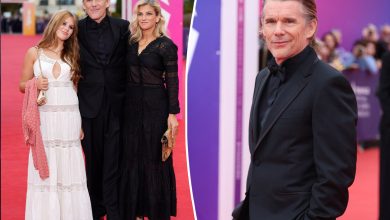 Ethan Hawke makes rare appearance with wife Ryan and teen daughter Indiana