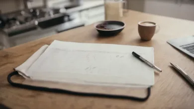 AI-generated image: A wooden table with a light-colored surface is the main subject.