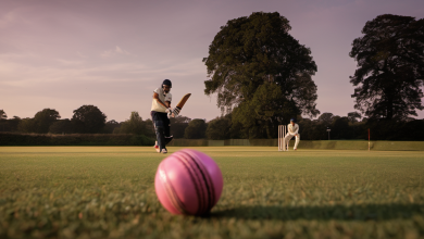 AI-generated image: The image shows a cricket match in progress.