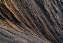 AI-generated image: A close-up photograph of a layered rock formation.