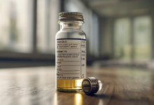 AI-generated image: A clear glass bottle with a silver cap and a dropper is the main subject.