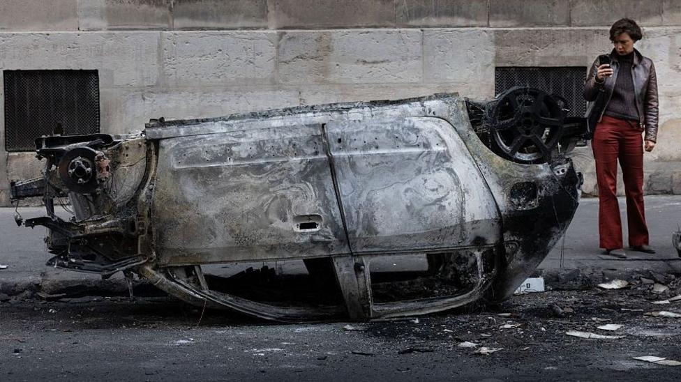 Image caption, The French prime minister has blamed far-left groups for planning some of the violence
