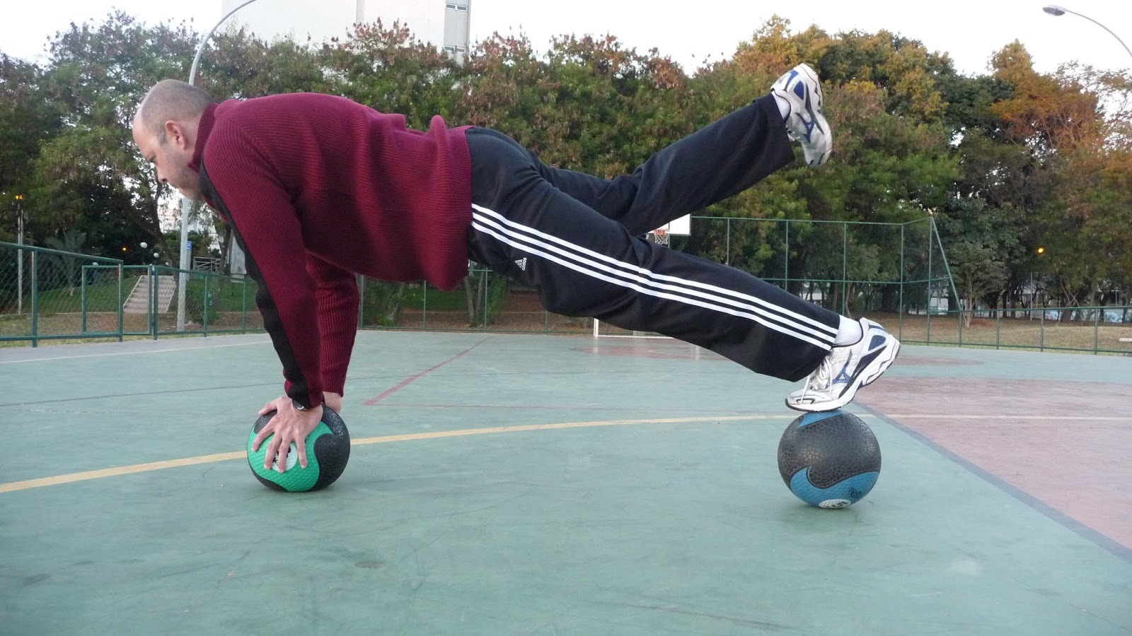 Plank on two medicine balls.JPG