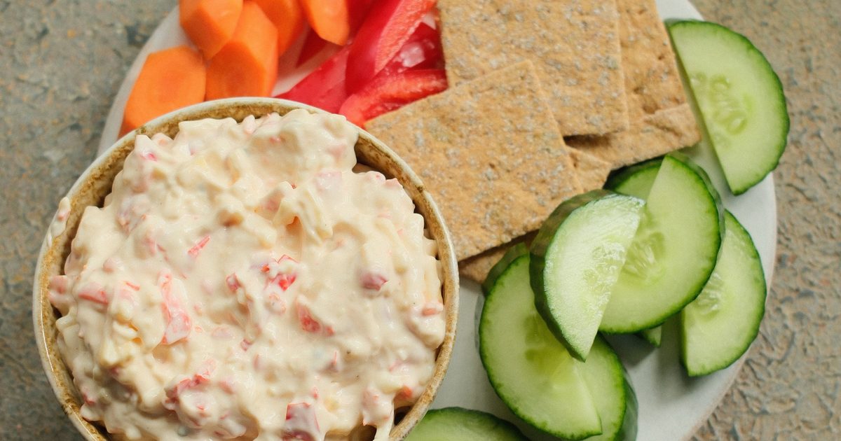 Pimento cheese with crackers and crudites