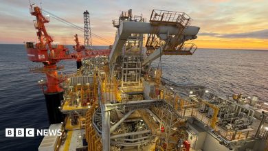 The Petrojarl Rosebank, a floating production, storage and offloading vessel (FPSO) moored above the Rosebank oil field in the North Atlantic