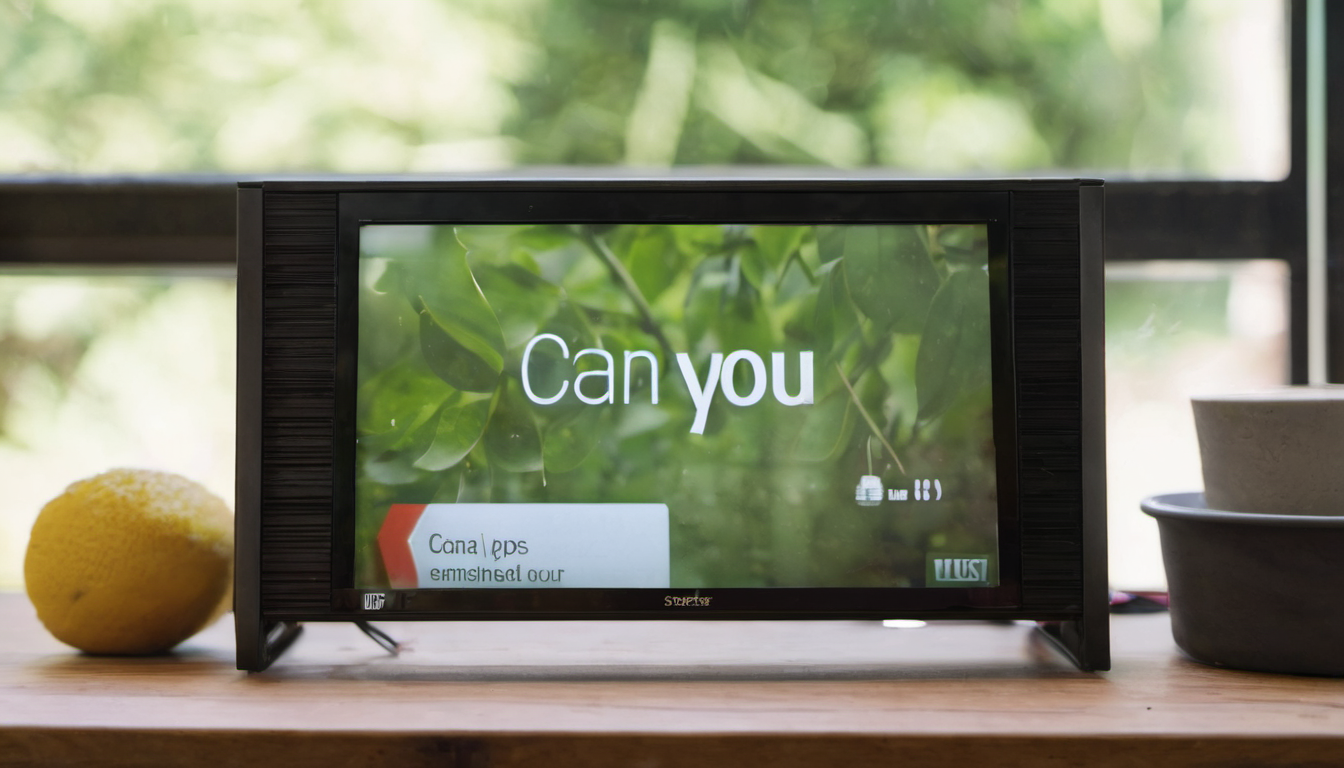 AI-generated image: A small, black digital display screen is the main subject.