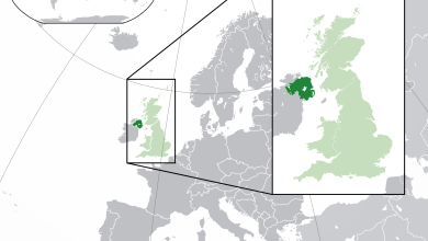 Northern Ireland in the UK and Europe.svg