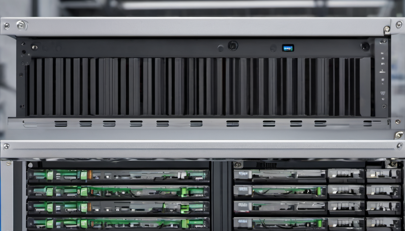 AI-generated image: A server rack with multiple server units and storage devices.