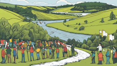 AI-generated conceptual illustration: Hundreds Protest Against Data Centre Plans in Caernarfon