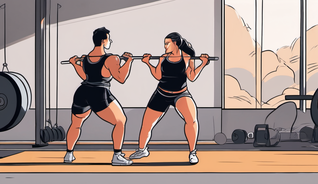 AI-generated conceptual illustration: Couple Completes 600-Pound Deadlift on Wedding Day