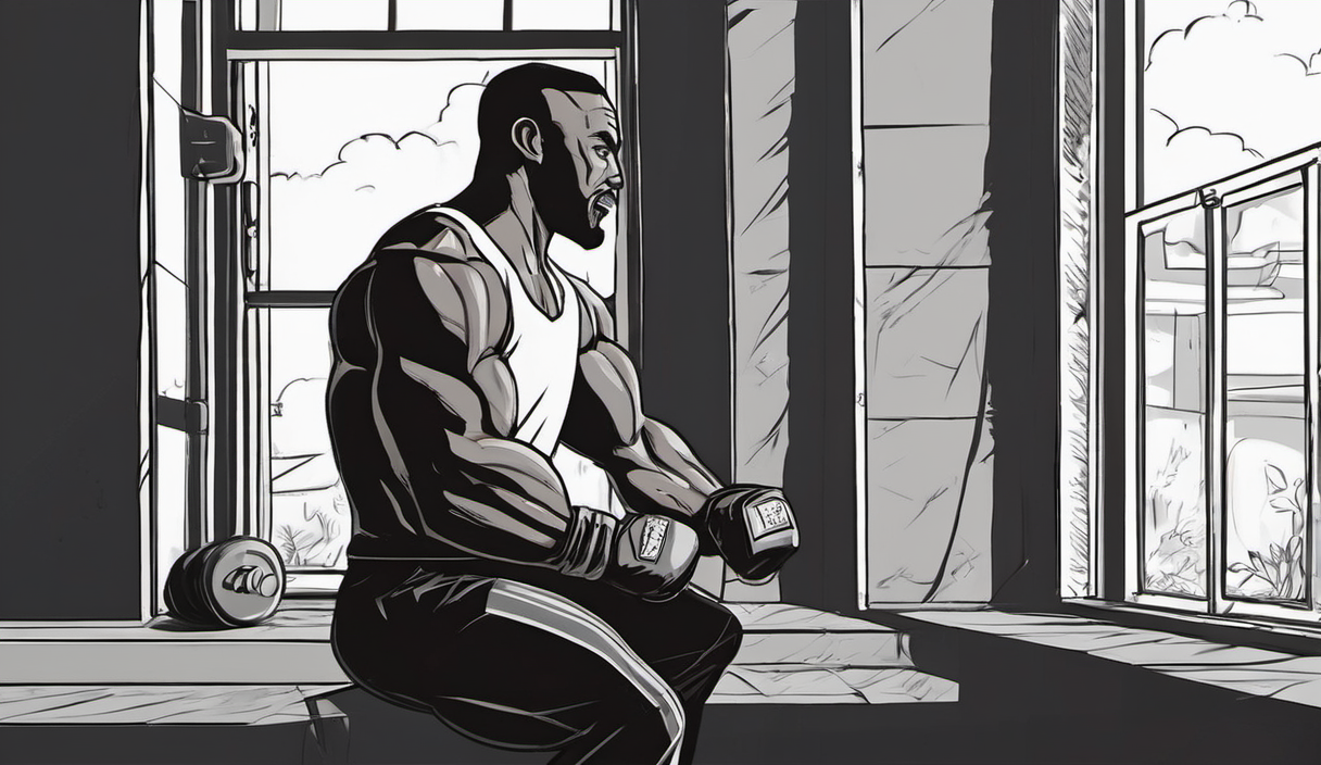 AI-generated conceptual illustration: Frank Grillo on Fitness, Fighting, and Staying Active Beyond Hollywood