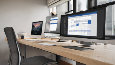 AI-generated image: A workspace with a wooden desk and a window.