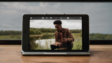 AI-generated image: A tablet is placed on a wooden surface.