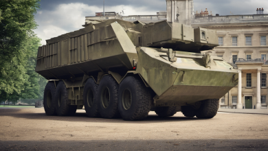 AI-generated image: A military vehicle, likely a self-propelled howitzer, is the main subject.